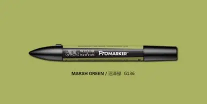 Winsor& Newton ProMarker двойной наконечник графический маркер ручка зеленые цвета кисти ручки - Цвет: marsh green