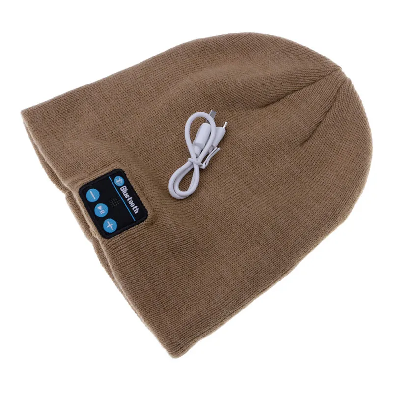 Rechargeable Wireless Bluetooth Music Headset Speaker Smart Warm Knitted Hat Running hat