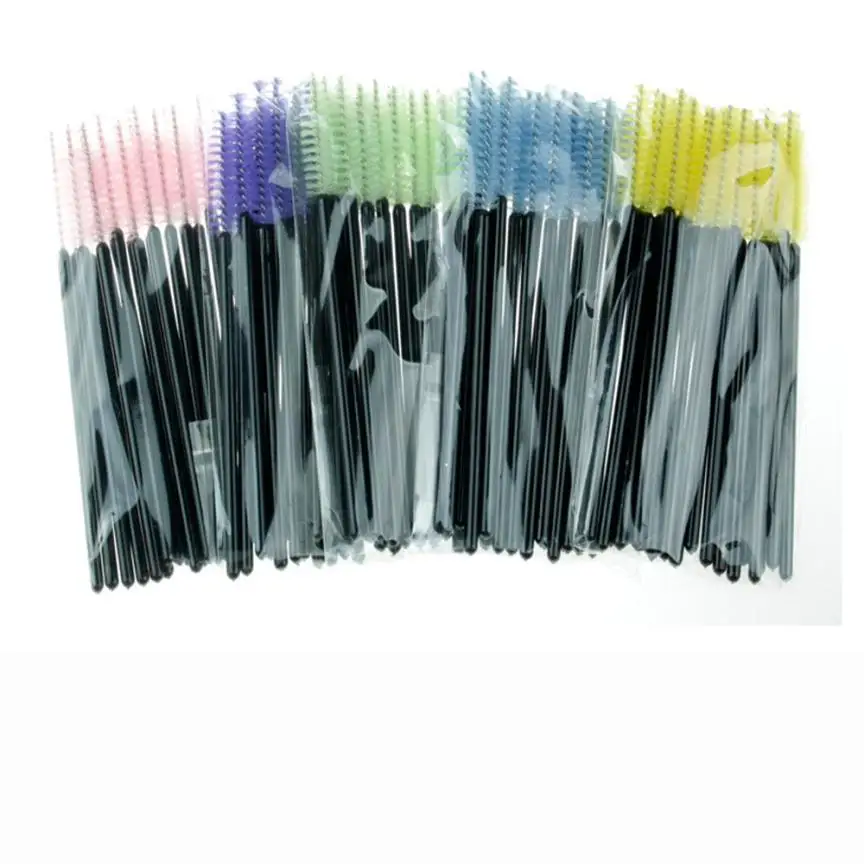 Разноцветные Одноразовые кисти для туши ресниц OutTop 100 шт. набор кистей макияжа
