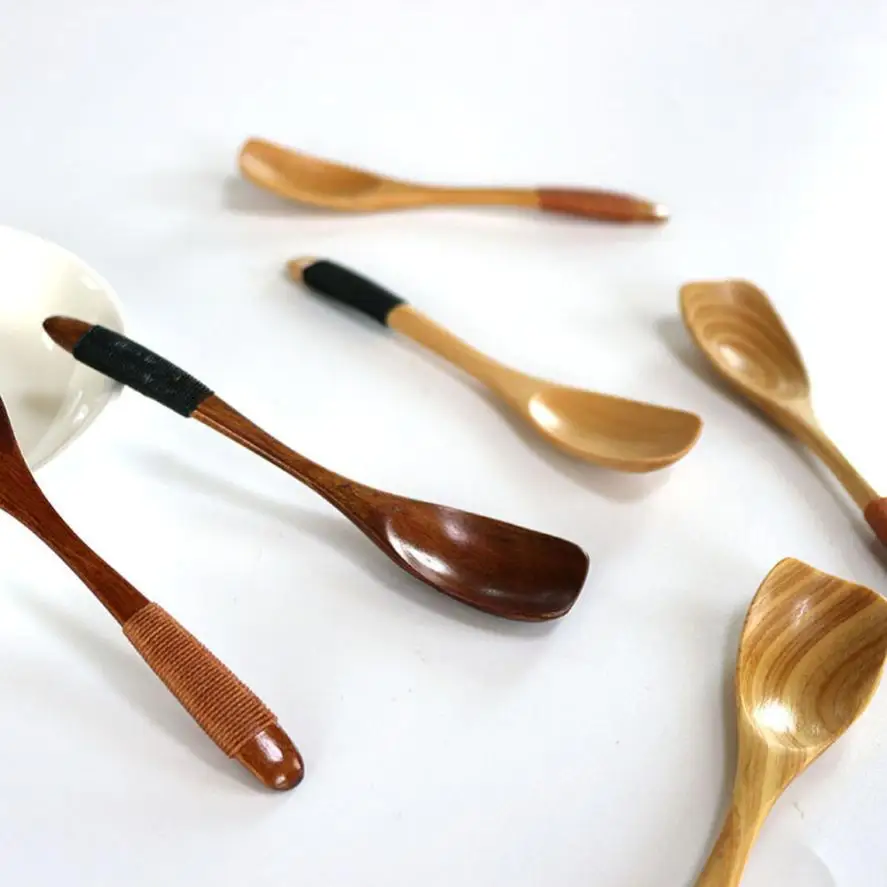 Кофе коричневый деревянная ложка бамбуковая кухонная посуда инструмент суп чайная ложка Питание 30jan24