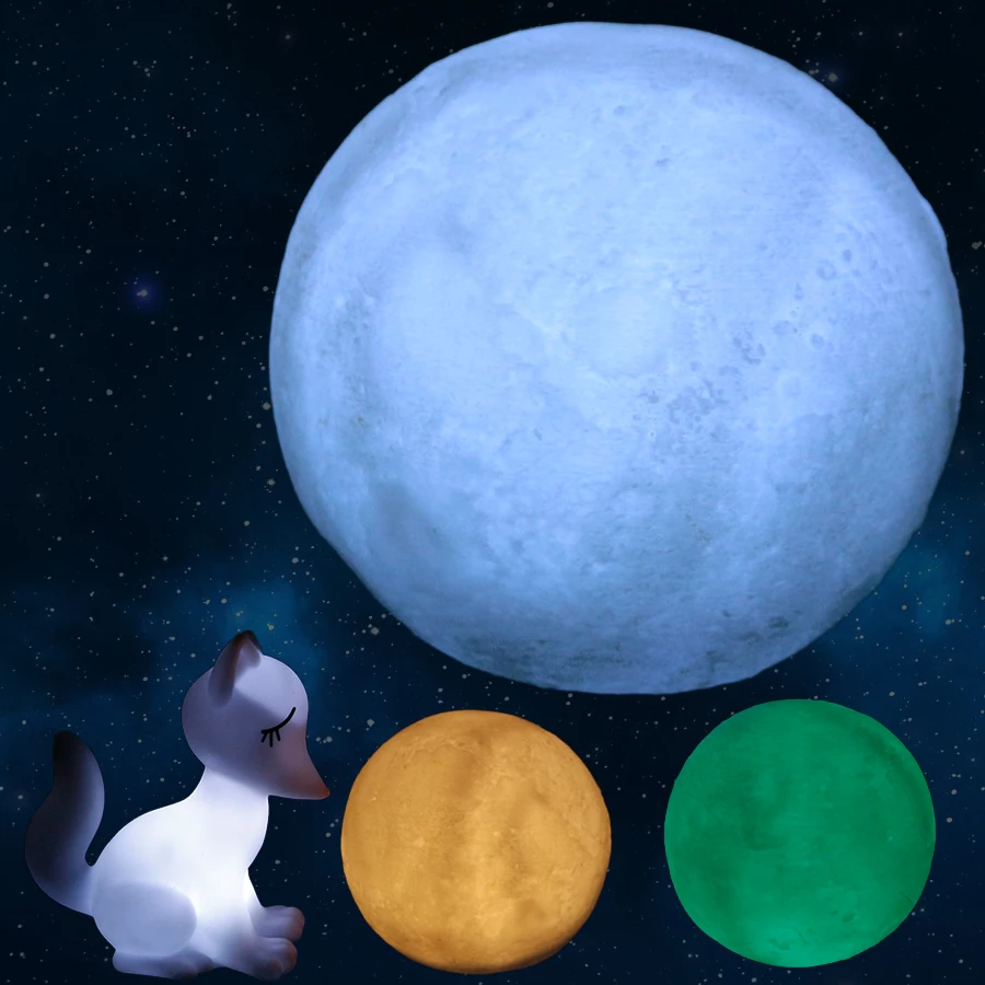 3D Moon Lights LED Moon Globe Lamp Color Change Moon Sleep
