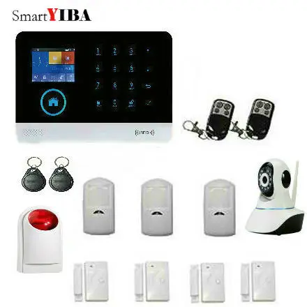 SmartYIBA Android IOS APP Control 2.4G Smart Home Security WIFI GSM Alarm System Network Camera Strobe&Flash Siren Alarm Kits SmartYIBA Android IOS APP Control 2.4G Smart Home Security WIFI GSM Alarm System Network Camera Strobe&Flash Siren Alarm Kits