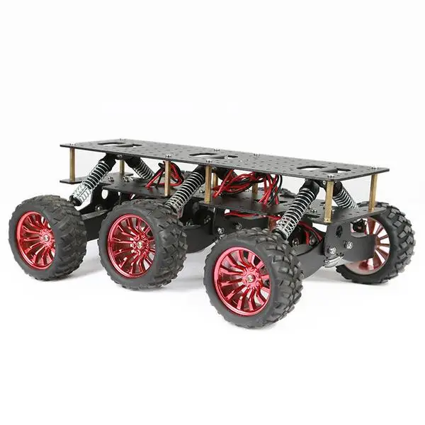 6WD Metal Robot Cross-country Chassis DIY Platform for Arduino robot WIFI Car Off-road Climbing Raspberry Pi color black