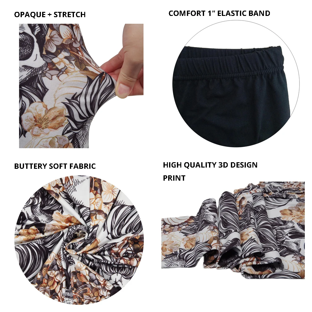 sugar skull printed leggings for women  (13)