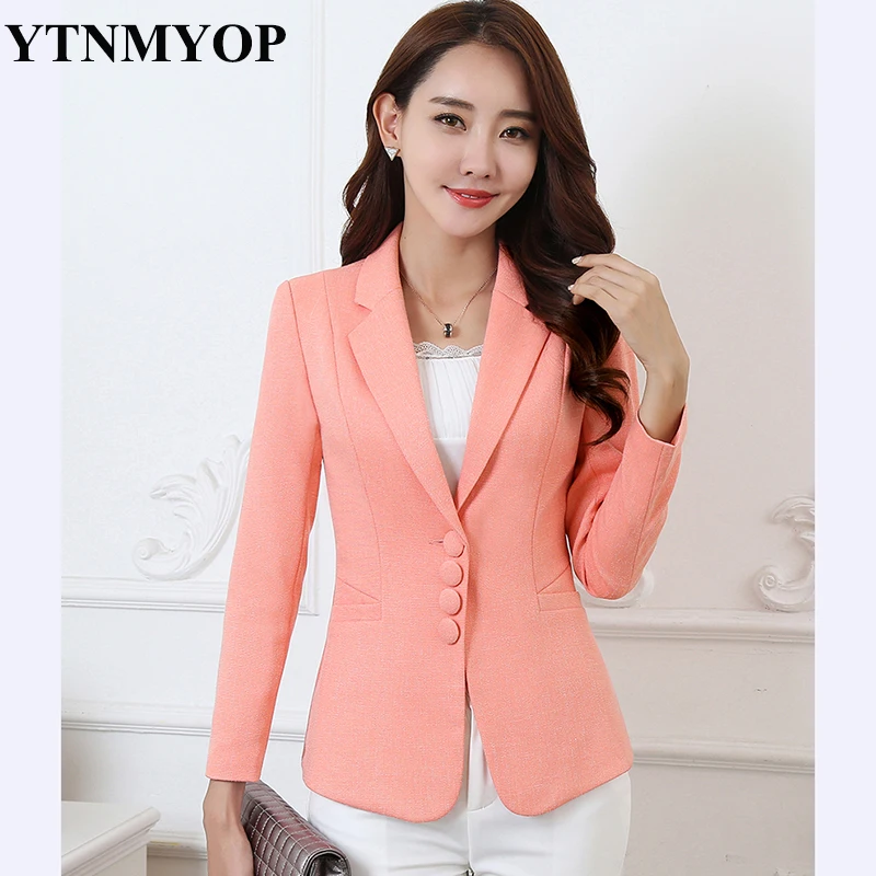 

YTNMYOP Plus Size XS-5XL Business Office Lady Jacket New 2019 Women Full Sleeve Work Blazer Female Casual Suit Coat Slim Jackets
