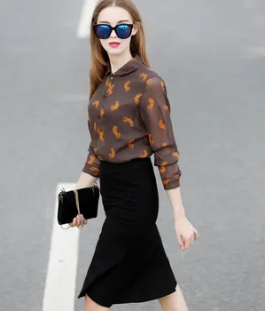 

The spring and summer of 2020 silk silk doll collar shirt all-match temperament long sleeved shirt jacket