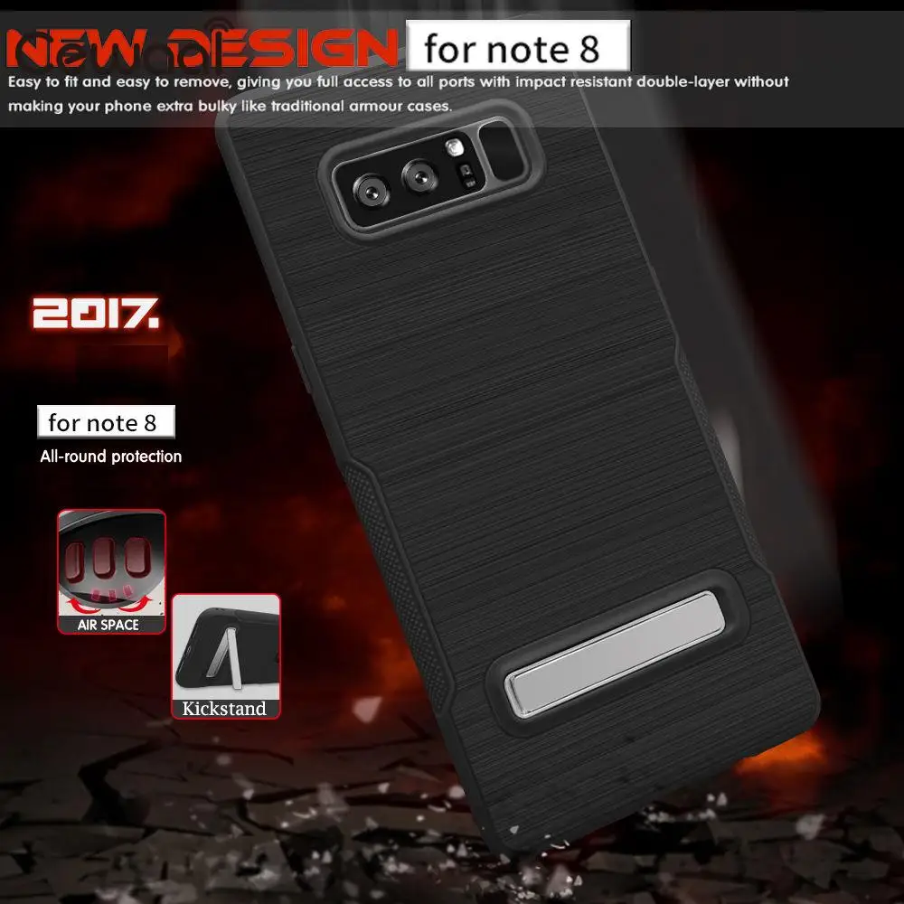 TPU Mobile Phone Shell Protector Stand Protective Case For Samsung Note 8 |