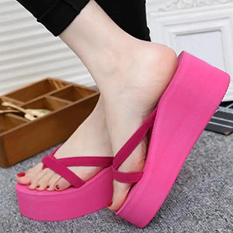 Wedge Flops Platform Women High Flip Summer Heel Slippers Sweet zLMSUpGqV