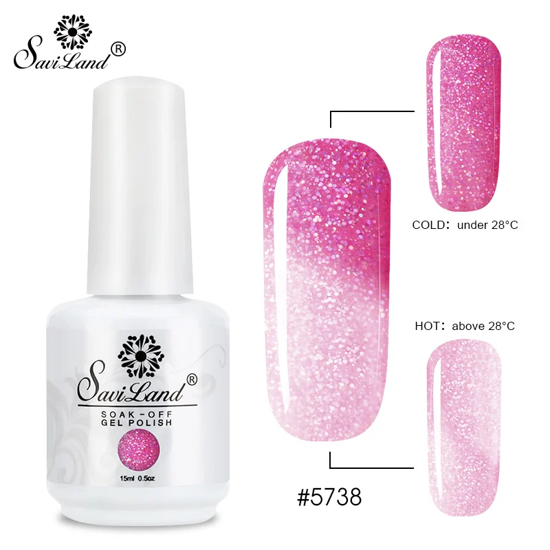 Saviland 15ml Chameleon Colors UV Gel Lacquer Temperature Change Color Gel Varnish Thermo Semi Permanent Lucky Gel Nail Polish