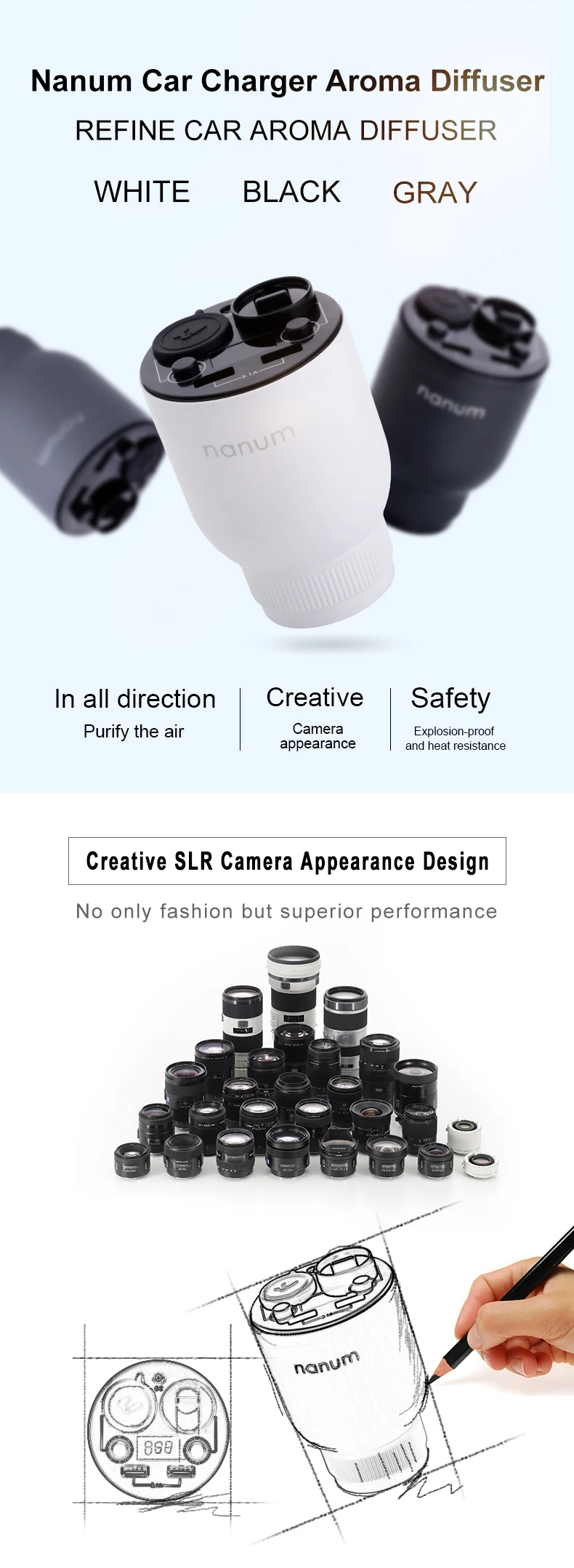Car Aroma Cup Car Humidifier Car Charger Aroma Diffuser Car Energy Cup Car Air Purifier  (2)
