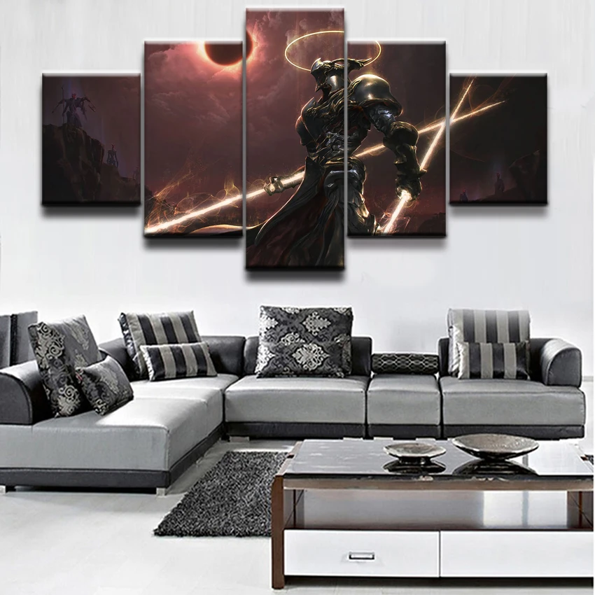 

HD Print Painting Modern Home Decor Picture Fantasy Warrior Game 5 Pieces Print Poster Canvas Painting Wall Art Living Room