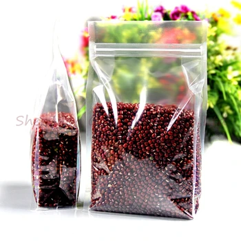 

100pcs/lot Plastic packaging bag zip lock , clear stand up zip lock plastic bag,resealable zip lock bag for food