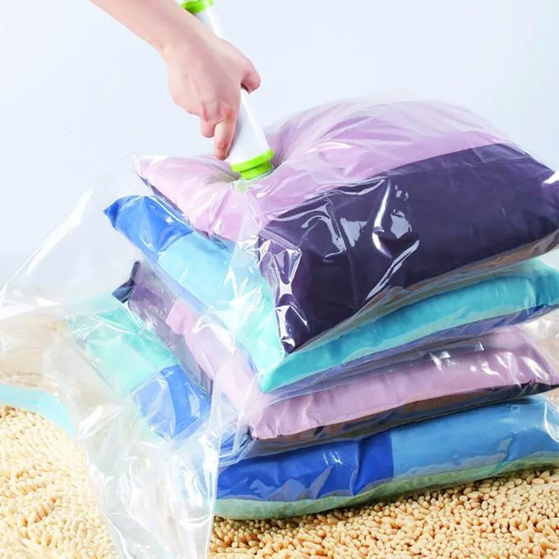 1 шт. вакуумная сумка для хранения пространства многоразовый сжатый органайзер для одежды одеяло воздушный насос уплотнительная сумка для организации шкафа