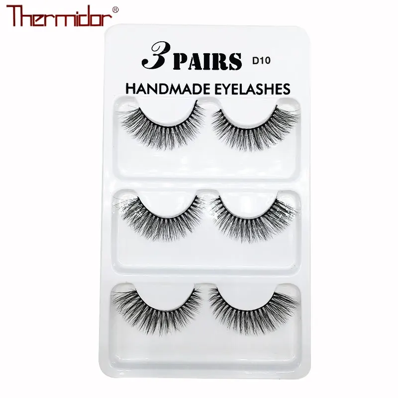 

Thermidor 3pcs fake eyelash false lash good quality artificial synthetic lashes hot sell model makeup tools fake eyelashes