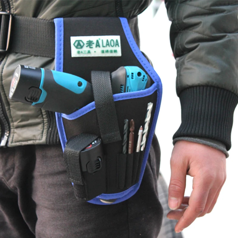 LAOA High Quality Electric Drill Bag Portable Professional electrician Waist Bag Household