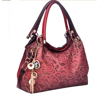 

2016 single shoulder bag handbag new trend and hollow carved Female Lady Handbag Satchel leather bag