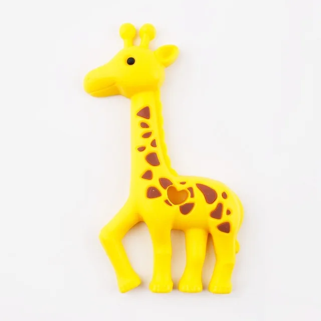 Yellow Giraffe 1 шт., для пищевых продуктов детский Силиконовый грызунок Соска-подвеска Жираф силиконовый Прорезыватель для зубов бусины олень стержень Битер для детских продуктов игрушки - Цвет: Yellow Giraffe