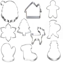 10 pièces d'ustensiles à biscuits, moule à biscuits, Set de glaçage, timbre, ustensiles de Dessert, Gadgets de cuisine de noël, vente en gros, Lot de 10 pièces