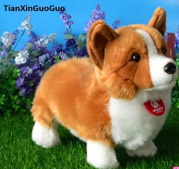 

about 30cm cartoon standing welsh corgi dog plush toy soft doll throw pillow birthday gift w2225