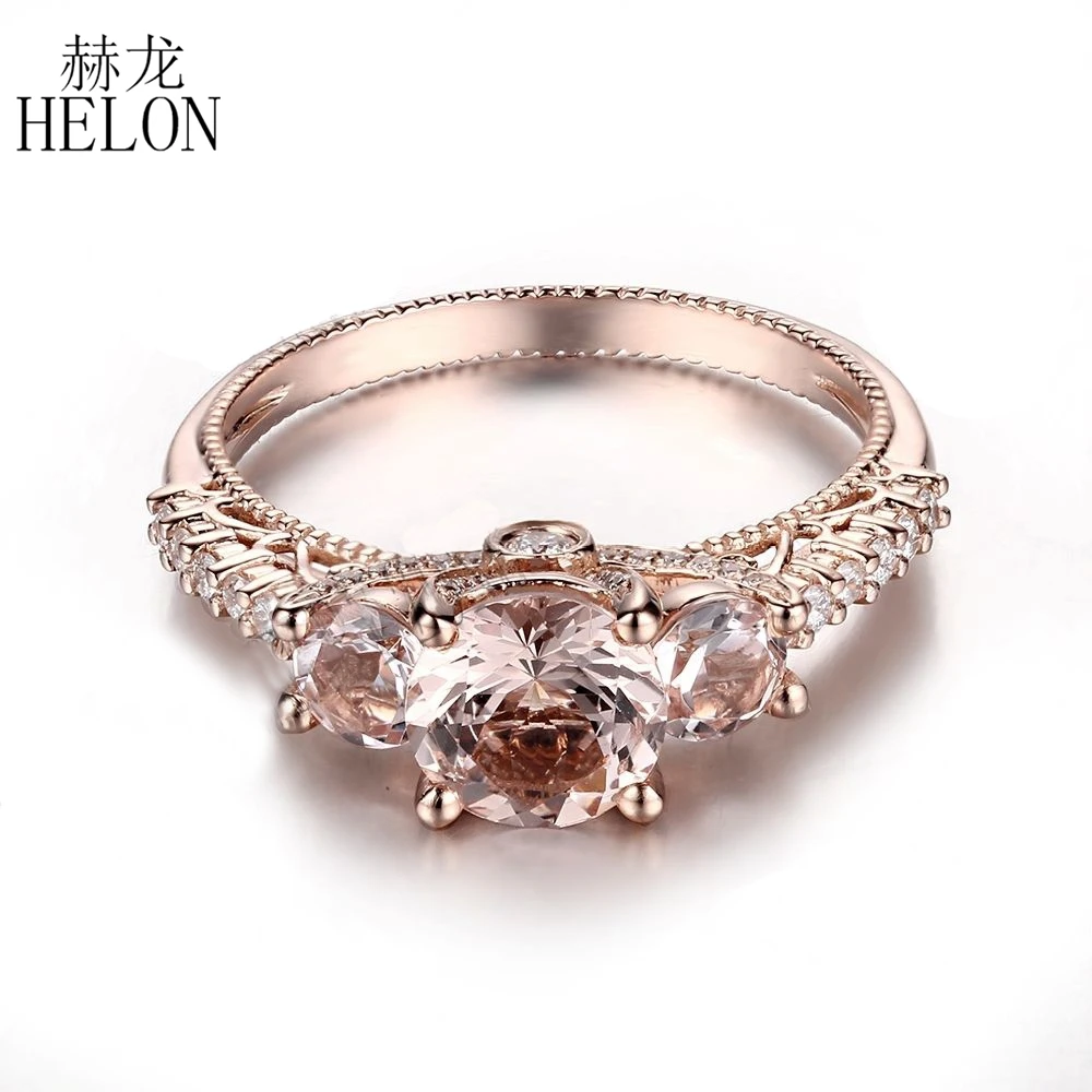 Женское кольцо с натуральным бриллиантом HELON однотонное обручальное из розового