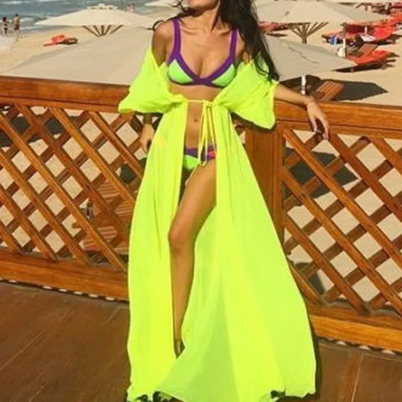 

2019 Sexy Long bikini Beach Cover Up summer women Swimwear tunic Cardigan Bathing Swim suit Cover Up Beach Dress
