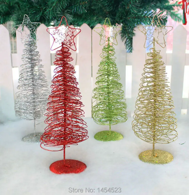 Christmas table decorations Iron Wire Christmas tree 32CM Golden Silver