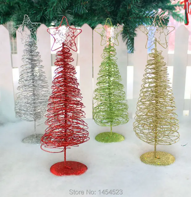 christmas table decorations iron wire christmas tree 32cm golden silver red green wire tree cristmas home - Red And Silver Christmas Table Decorations christmas table decorations iron wire christmas tree 32cm golden silver red green wire tree cristmas home - Red And Silver Christmas Table Decorations