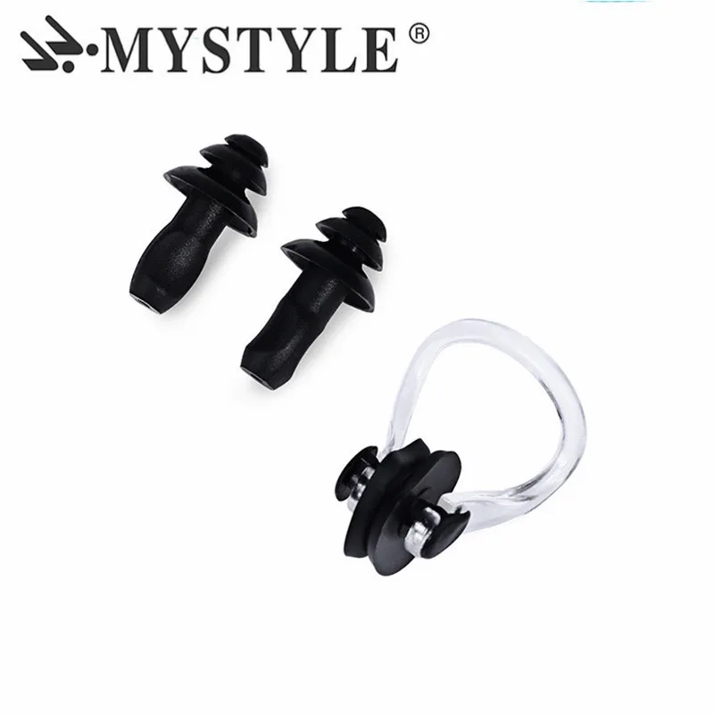 Soft Silicone Swimming Nose Clips + 2 Ear Plugs Earplugs Gear with A Case Box Set Pool Accessories Water Sports