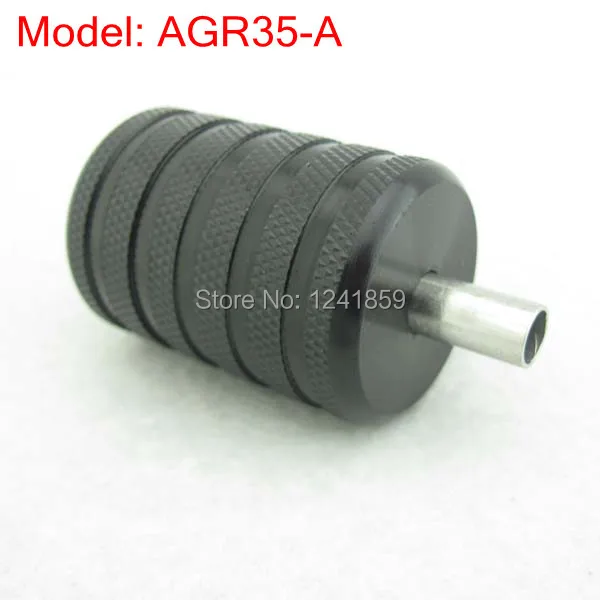 

35mm Knurled Black Aluminum Alloy Tattoo Grip With Back Stem Supply AGR35-A#