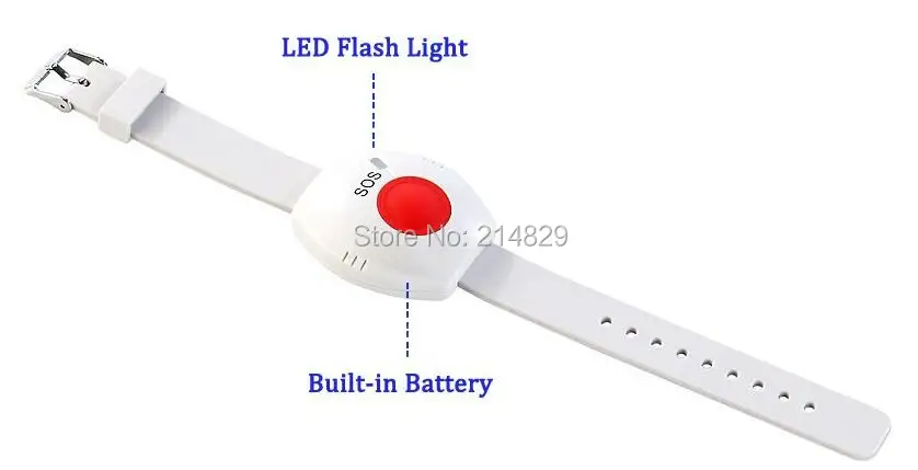 Белый водонепроницаемый экстренный дистанционный анти-потеря запястье, тревожная кнопка для пожилых и дам активного отдыха