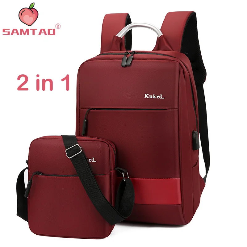 

2 IN 1 Waterproof High Capacity Backpack USB Charging Anti-theft Multi-function Women Business Laptop Backpack For Teenager Male