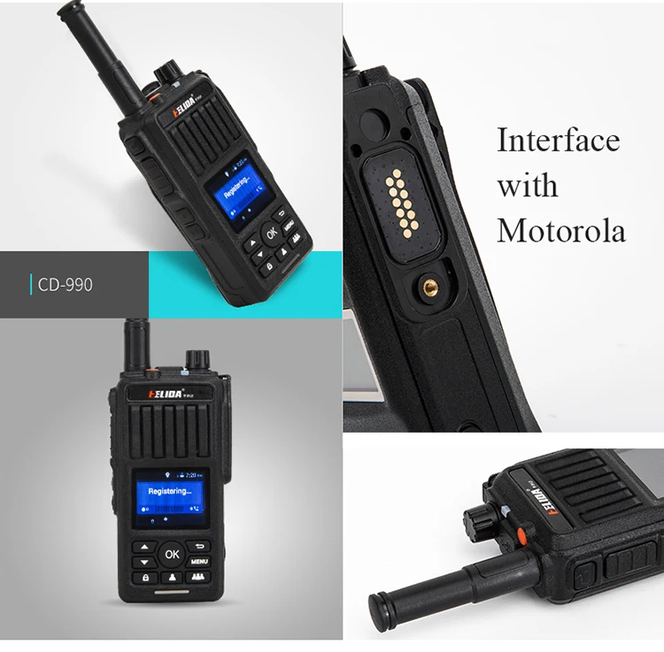 Rádio de Rede Talkie com Cartão Walkie Talkie Novo Produto Helida Cd990 2g3g4g Wifi Sim 100 km 12 Walkie-talkie