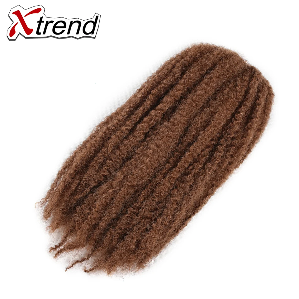 Xtrend 18 дюймов 20 прядей/pc Синтетические афро марли оплетка волос для женщин коричневый бордовый крючком сплетенные волосы для наращивания