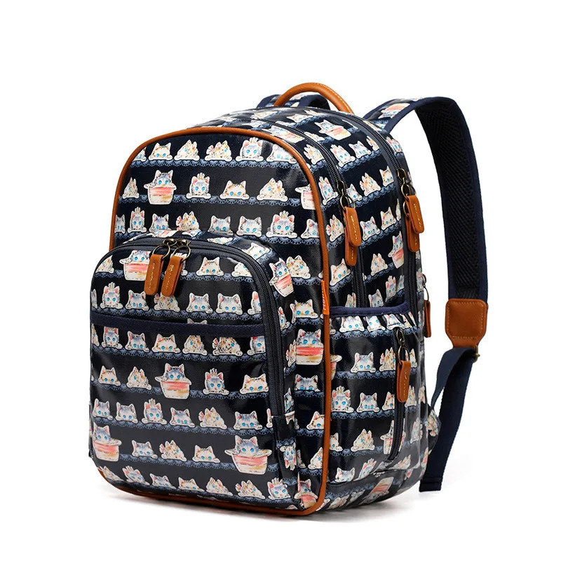 Plastic Canvas Overall Waterprrof Environmental Mummy Bags Fashion High-Capacity Mother Backpack 02