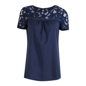 

2018 Autumn Women 3Colors Lace Blouses Shirts Fashion Chiffion Blouses Hollow Out Top Female Plus Size XL