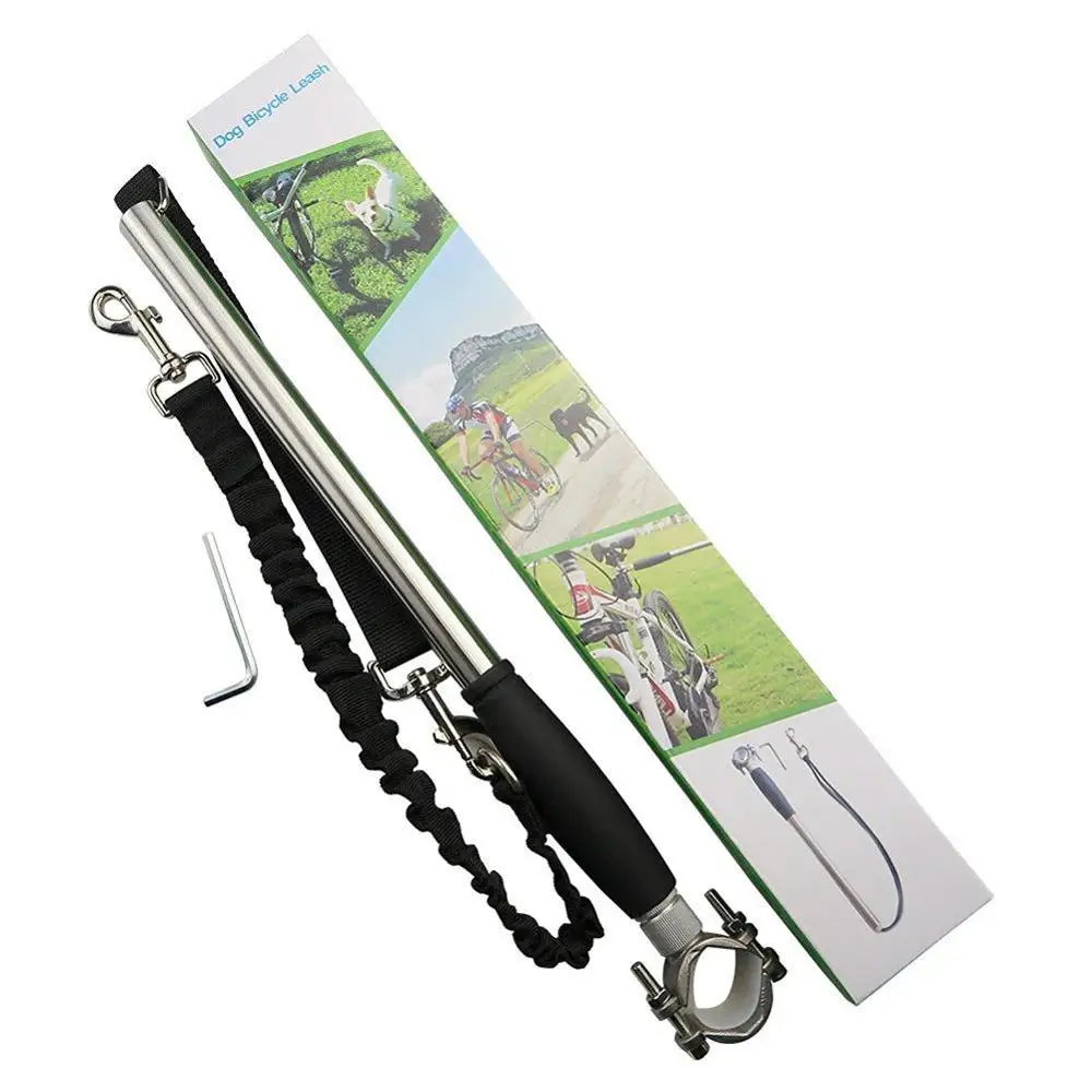 

Stainless Steel Bicycle Dogs Leash - Walk & Ride w/ Pet Cycle Leashes Hands Free Bike Pet Training Sports Lead