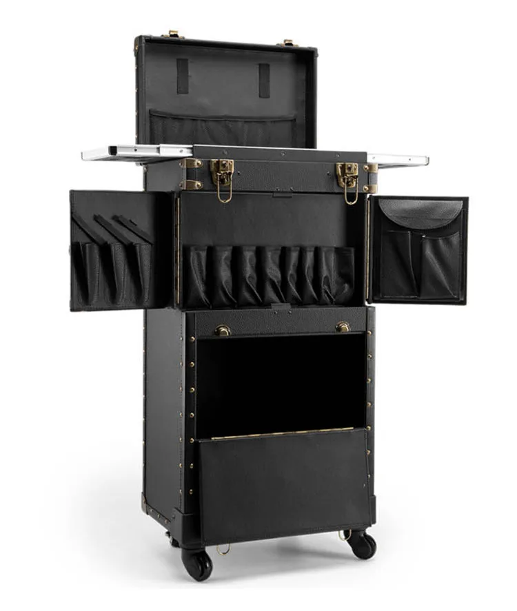 Косметичка визажиста, Парикмахерская коробка для инструментов, маникюрный чехол на колесиках для ногтей, косметическая коробка, чемодан на колесиках, чехол для костюма