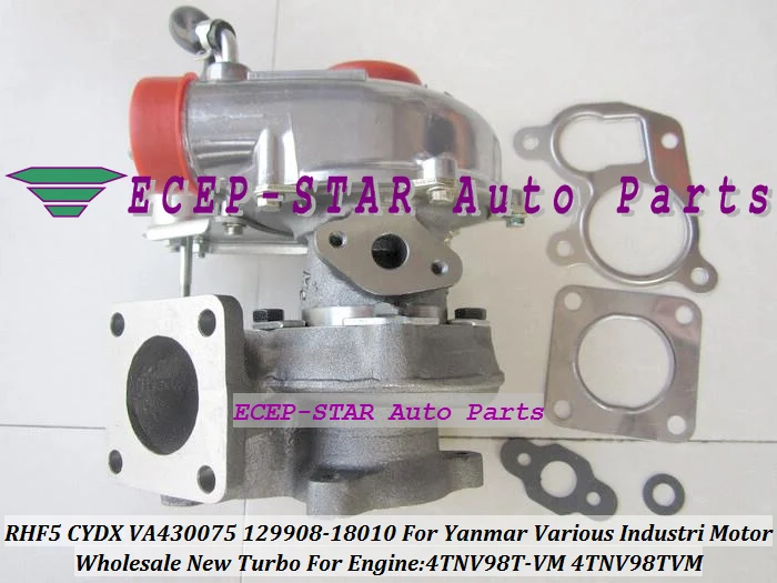 

RHF5 CYDX VA430075 VC430075 VB430075 129908-18010 12990818010 Turbo Turbocharger For Yanmar Industrial Engine 4TNV98T 4TNV98T-VM