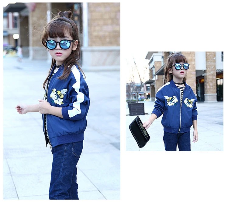 Girls Bomber Jackets Spring Embroidery Floral Nylon Jacket Kids Red Coat For Girls Casual Children Outerwear Embroidery Honeybee HTB1qoVfQXXXXXaKaFXXq6xXFXXX3 - Girls Bomber Jackets Spring Embroidery Floral Nylon Jacket Kids Red Coat For Girls Casual Children Outerwear Embroidery Honeybee