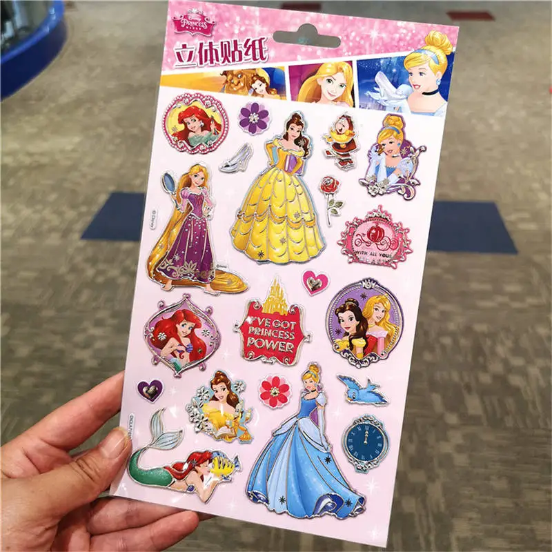 Disney Shiny Laser Sticker Premium Children Cartoon Sticker Frozen Sticker Sophia Princess Sticker