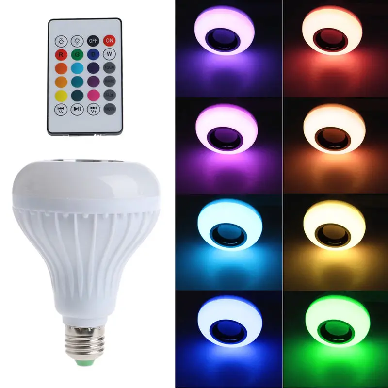 AC 90 265V E27 Bluetooth беспроводная акустическая лампа светодиодная RGB для