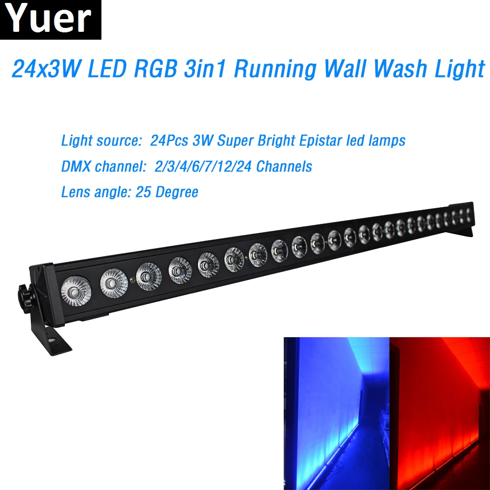 24X3W Rgb 3In1 Led Wall Washer Light Dmx Wash Bar Lamp 24671224 Channels 25 Degree Lens Angle For Stage Party Disco Dj huismerk kopen in de aanbieding 24X3W Rgb 3In1 Led Wall Washer Light Dmx Wash Bar Lamp 24671224 Channels 25 Degree Lens Angle For Stage Party Disco Dj huismerk kopen in de aanbieding