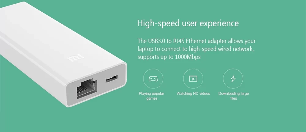 Адаптер Xiaomi USB3.0 в RJ45 Gigabit Ethernet конвертер/usb концентратор высокоскоростной usb
