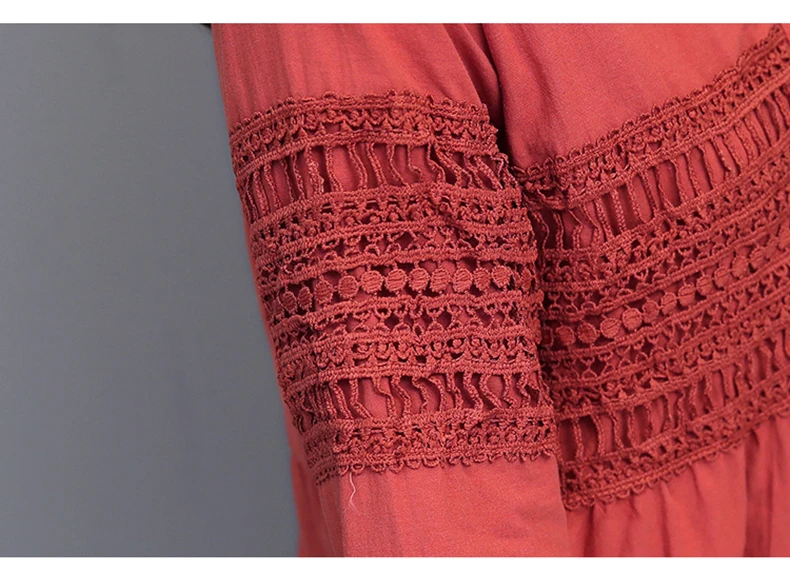 Women Fashion Blouse 2019 New Autumn Cotton Linen Lace Chinese Style Cardigan Full Long Sleeve Female Woman Blouse Vestidos Tops (4)