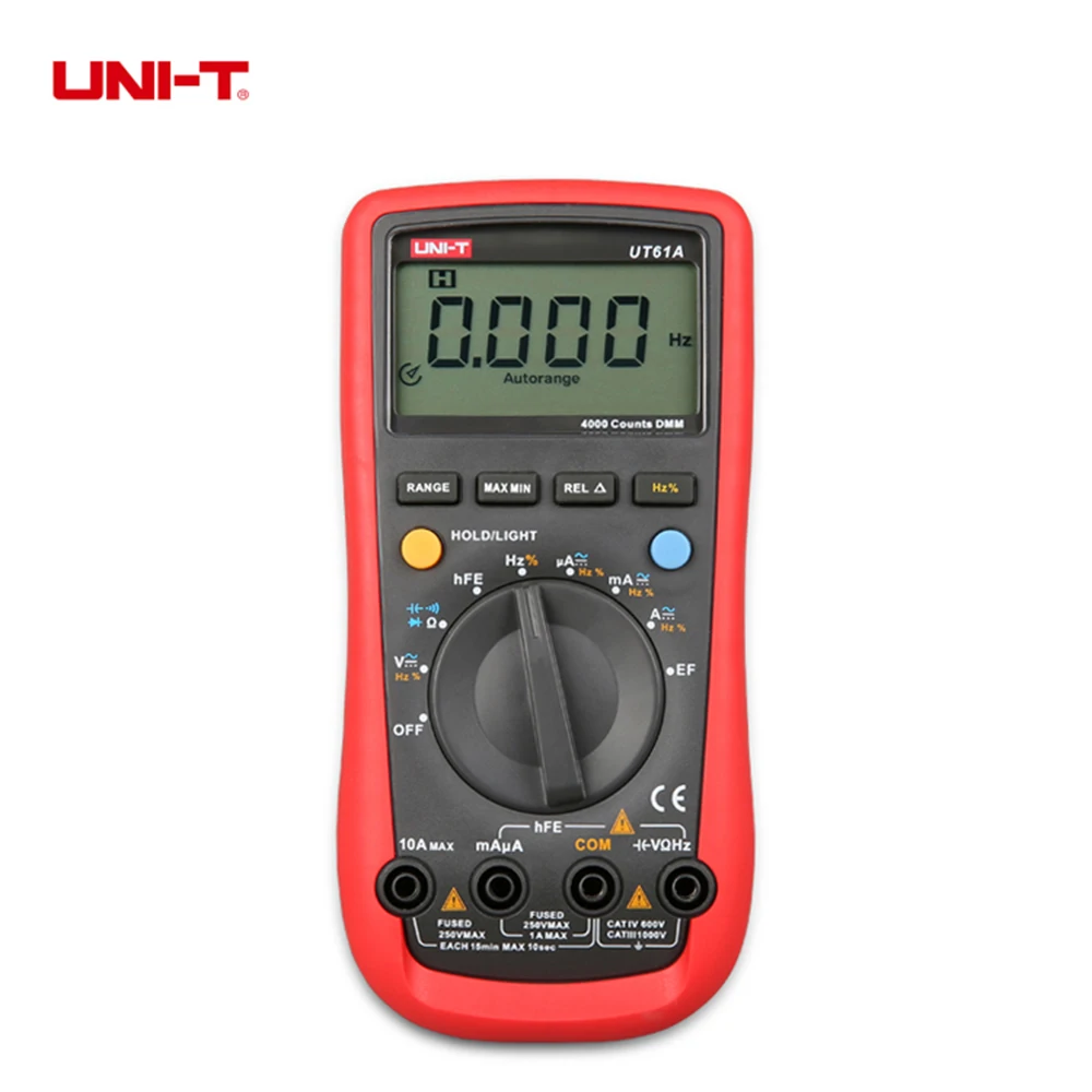 

Digital Multimeter UNI-T UT61A High Reliability Professional Electrical Handheld Tester CD Backlight & Data Hold Multitester