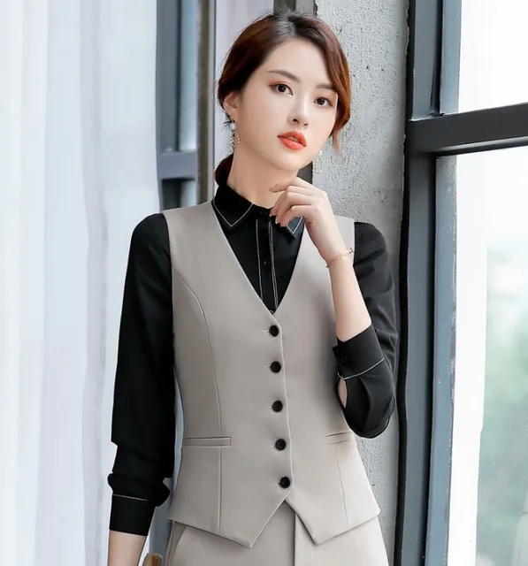 Spring professional vest women OL fashion formal V neck slim vest coat office ladies Business
