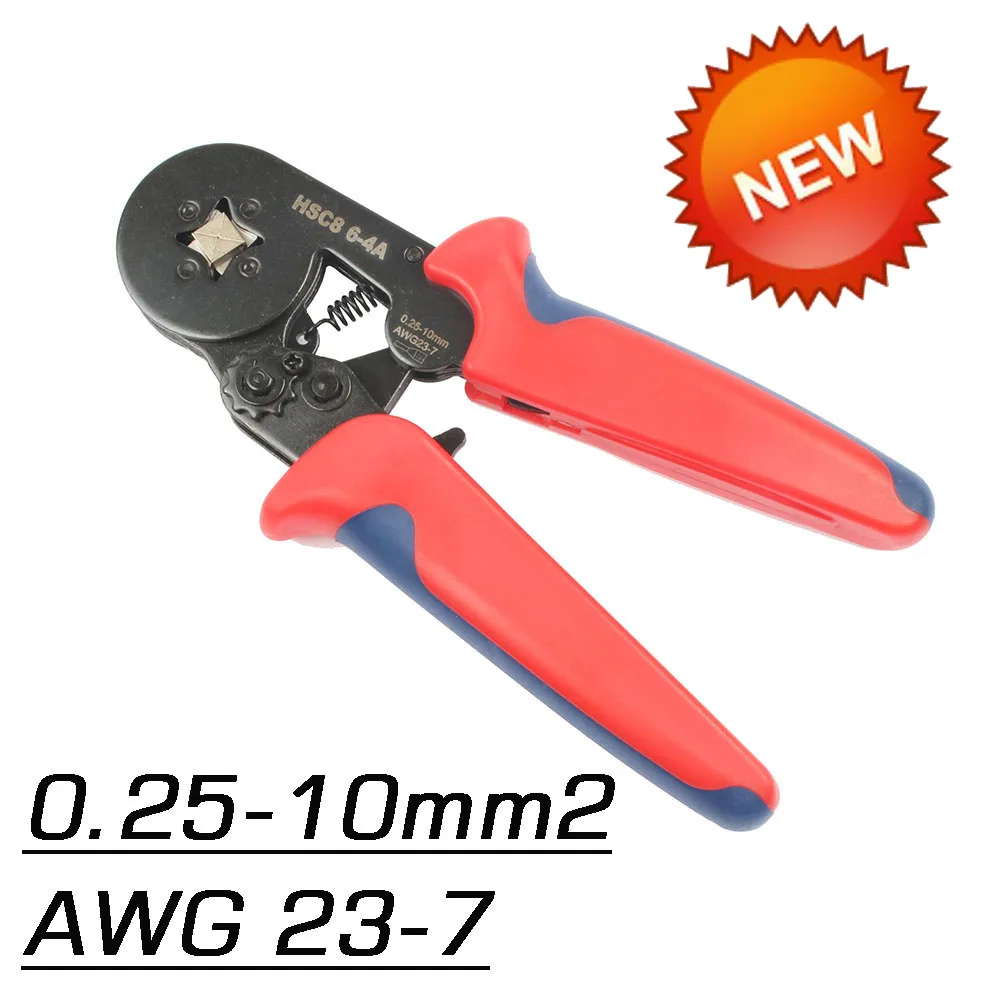 

HSC8 6-4a SELF-ADJUSTABLE MINI-TYPE CRIMPING PLIER 0.25-10mm2 Pliers hand tools terminals 1008 Red 1508 Red 2508Y