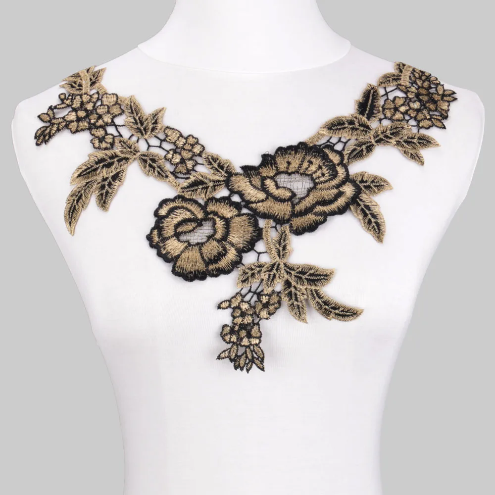 Buy 1PCS Beautiful Flower Collar Neckline Lace Trim