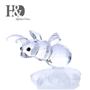 

H&D Crystal Bee Animal Figurine Mini Animal Statue Souvenir Beautiful Gifts Crafts Home Table Decoration