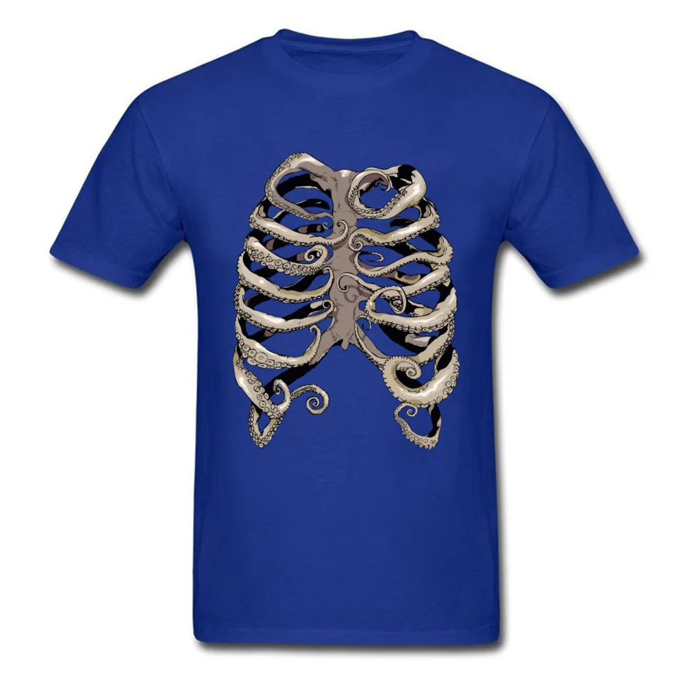 Fitted Men T Shirt Your Rib Is an Octopus 3D Printed T-shirts Cotton Fabric Short Sleeve Printed On Tops Tees O-Neck Your Rib Is an Octopus blue